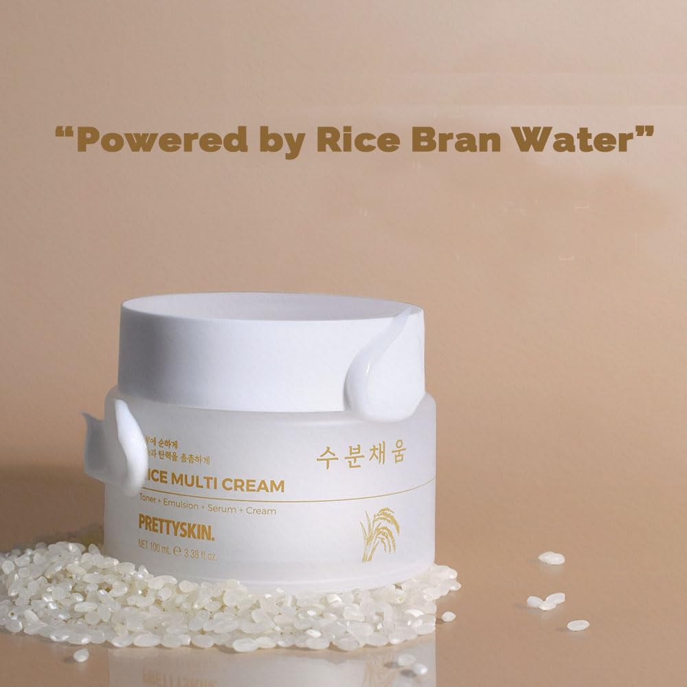 PRETTYSKIN Rice Amino Acid Multi Moisturizing Cream | 4-in-1 Toner, Emulsion, Serum & Cream