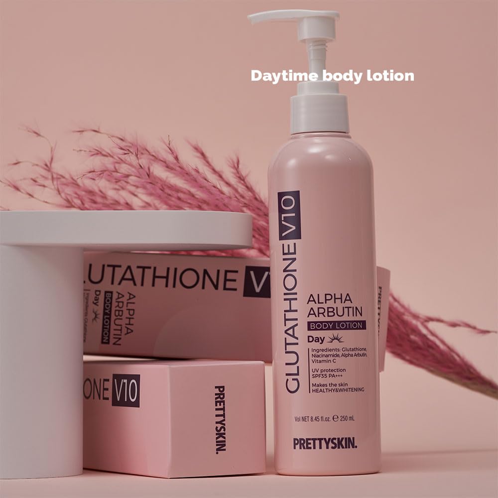 PRETTYSKIN Glutathione V10 Body Lotion – Daily Hydration & Tone-Up for Dry Skin