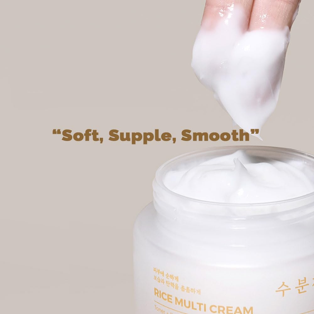 PRETTYSKIN Rice Amino Acid Multi Moisturizing Cream | 4-in-1 Toner, Emulsion, Serum & Cream
