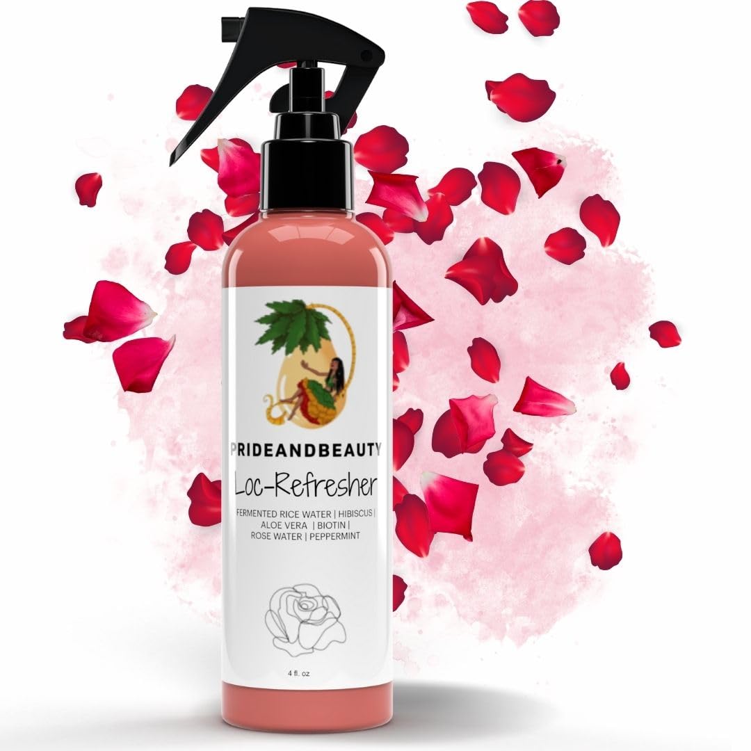 Pride and Beauty Rose Water Locs Spray – Daily Hydration, Rose Water & Peppermint Scalp Moisturizer (8 oz)