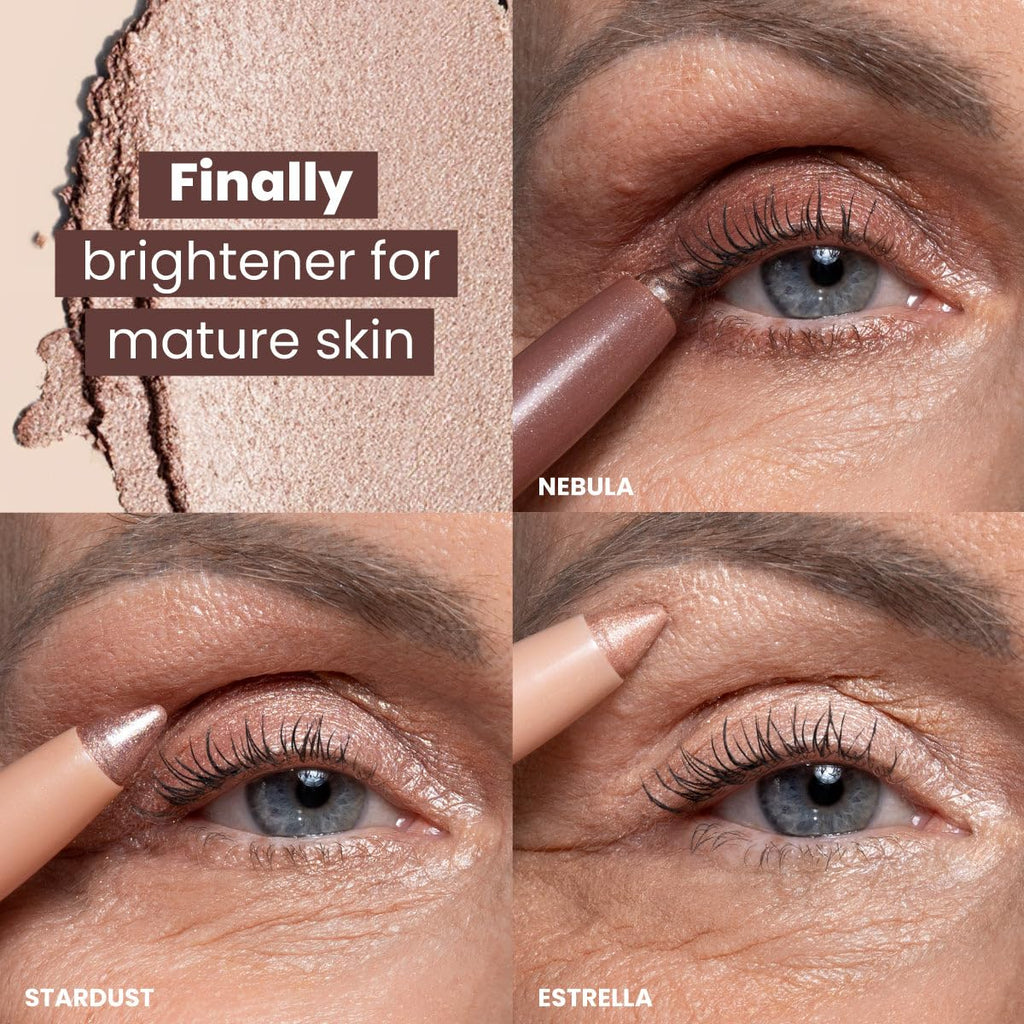 PRIME PROMETICS PrimeEyes Eye Brightener for Mature Women – Creamy Eye Shadow Sticks – Easy Application, Quick Eye Lift – Hypoallergenic, Long-Wear, Water-Resistant (Estrella)