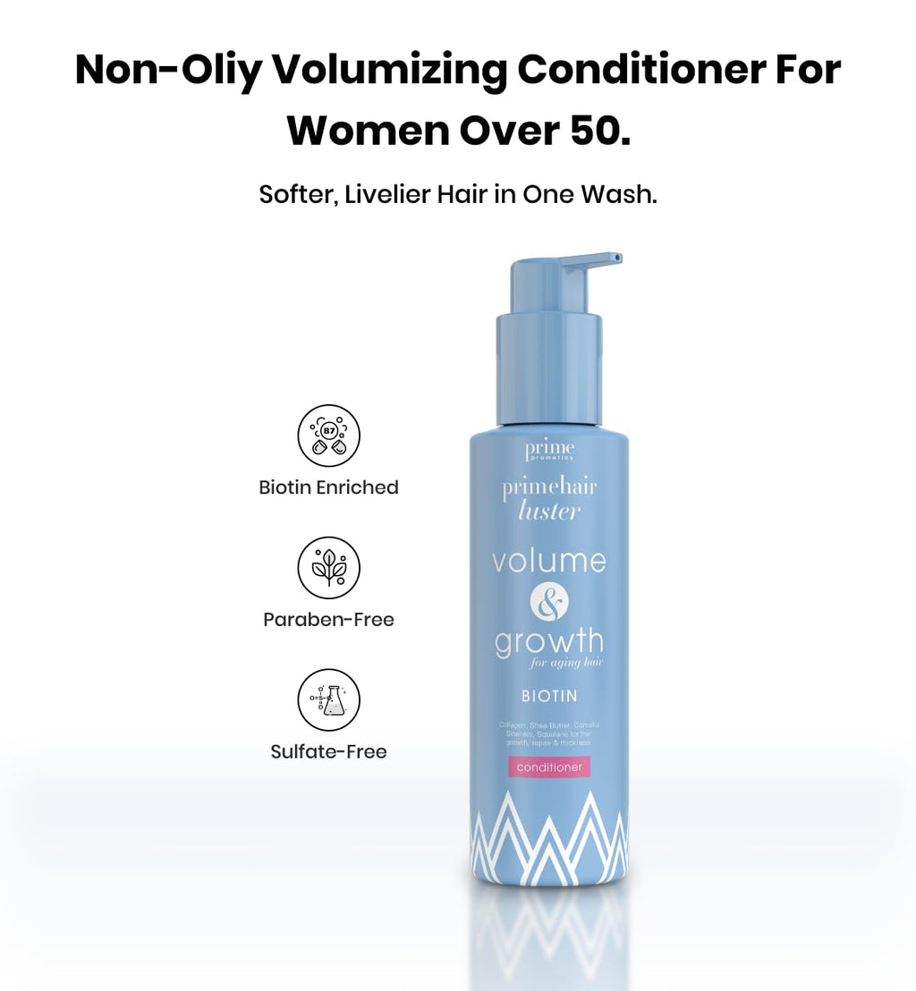 PrimePrometics PrimeHair Luster Conditioner – Biotin-Enriched, Sulfate-Free for Mature & Damaged Hair