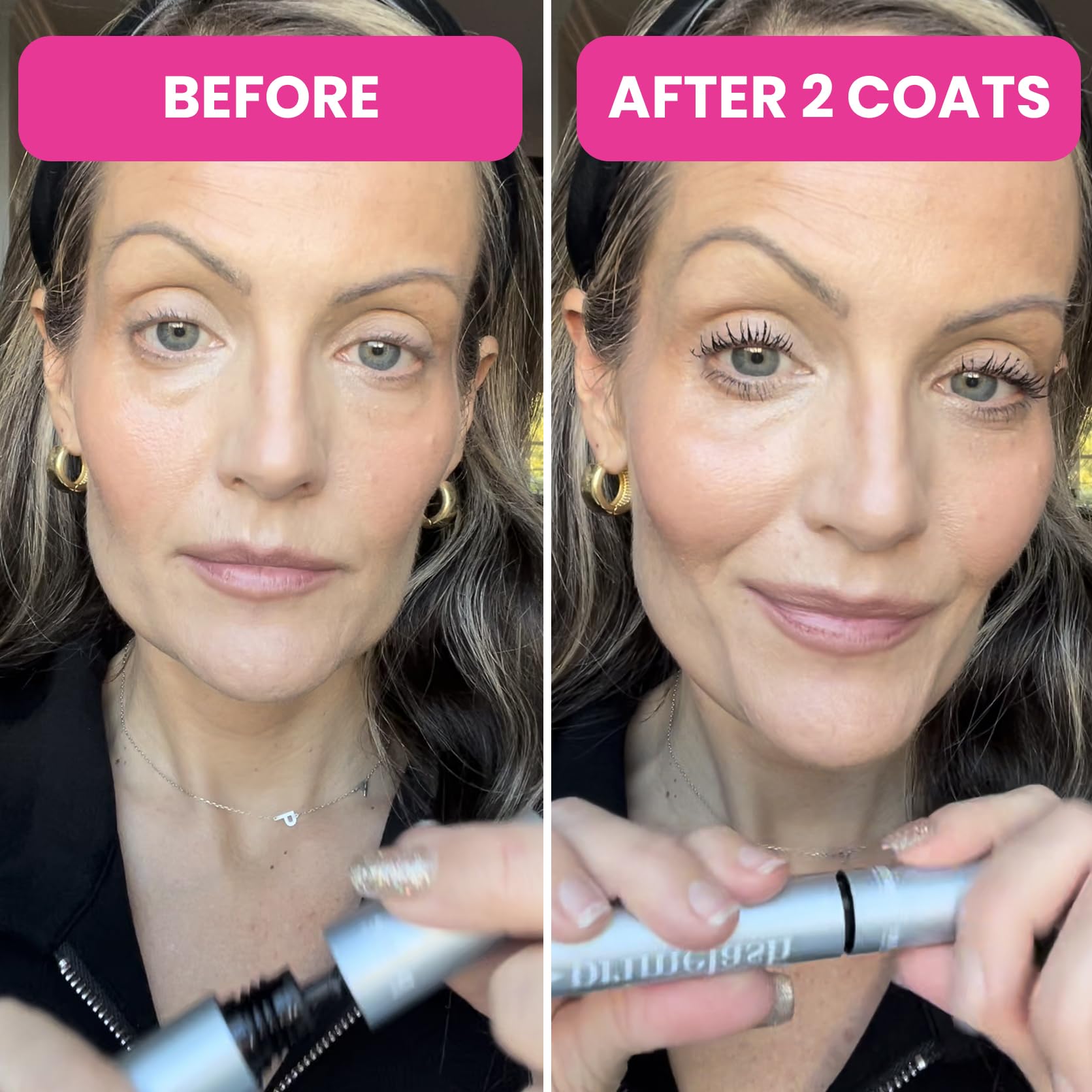 PrimeLash Mascara for Mature Lashes by PRIME PROMETICS – Volumizing, Lengthening, Hypoallergenic (Blue)