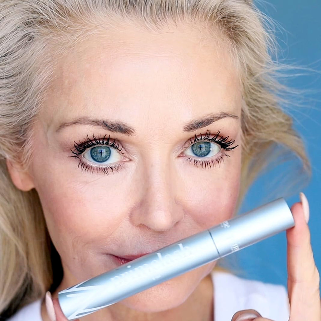PrimeLash Mascara for Mature Lashes by PRIME PROMETICS – Volumizing, Lengthening, Hypoallergenic (Blue)