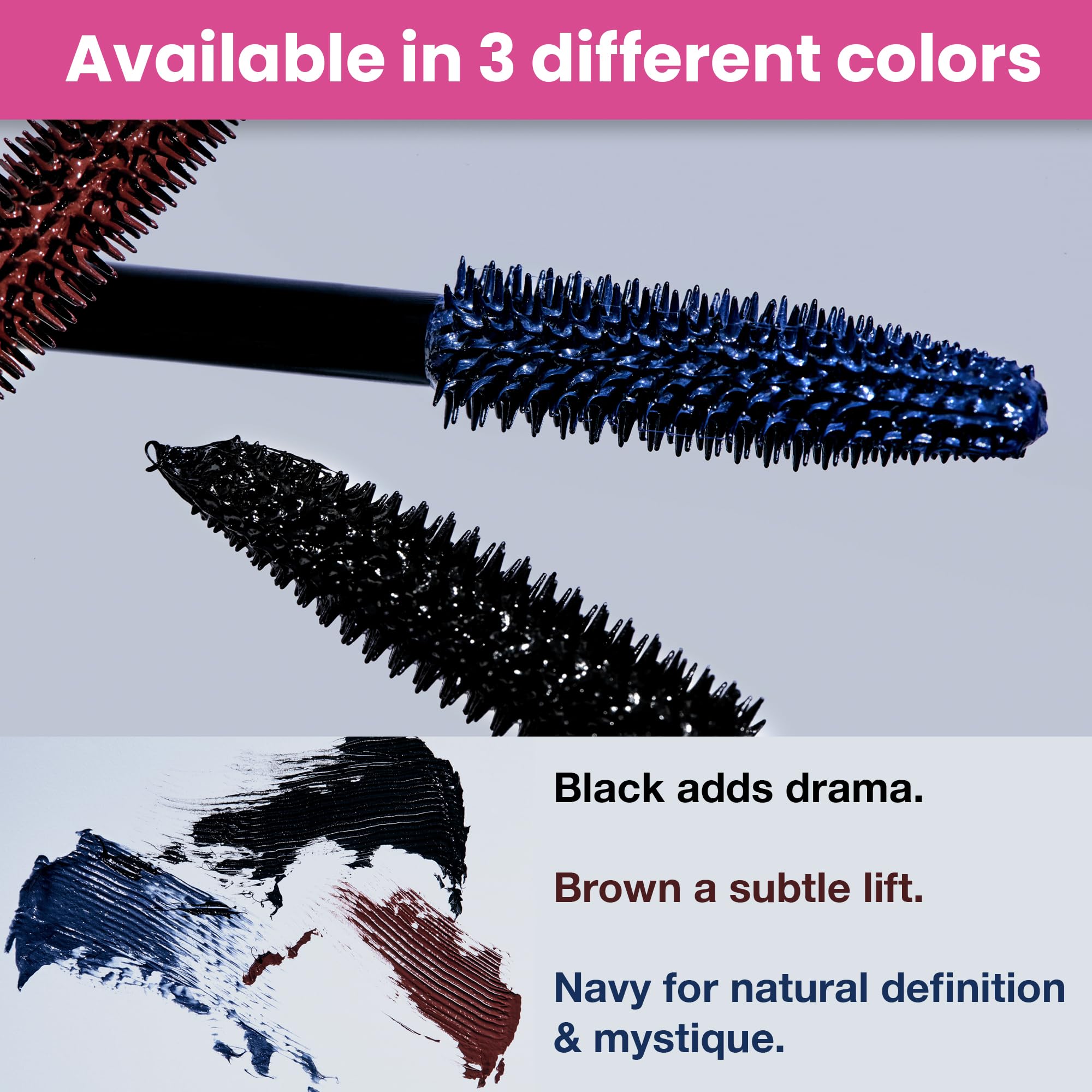 PrimeLash Mascara for Mature Lashes by PRIME PROMETICS – Volumizing, Lengthening, Hypoallergenic (Blue)
