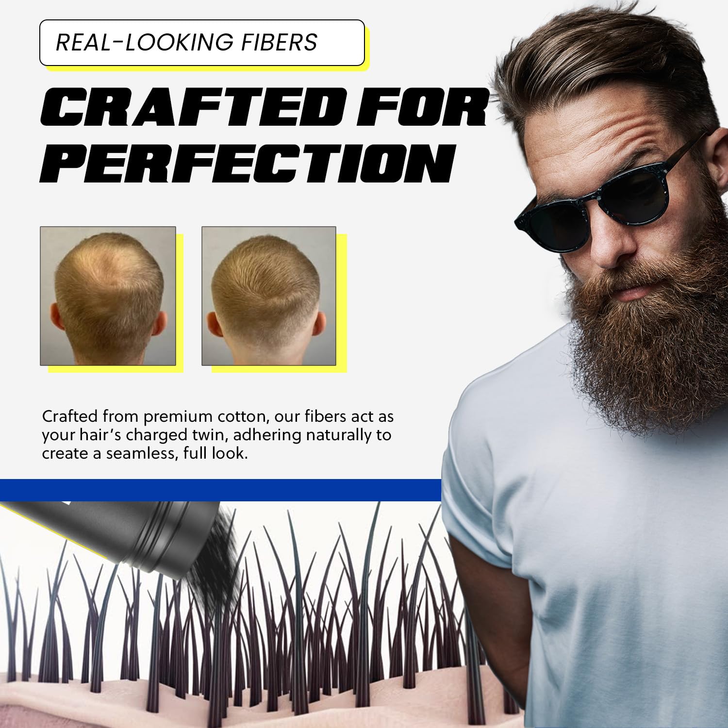 PrimeLook Hair Building Fibers – Instant Volume for Thinning Hair (27.5g, Light Brown)