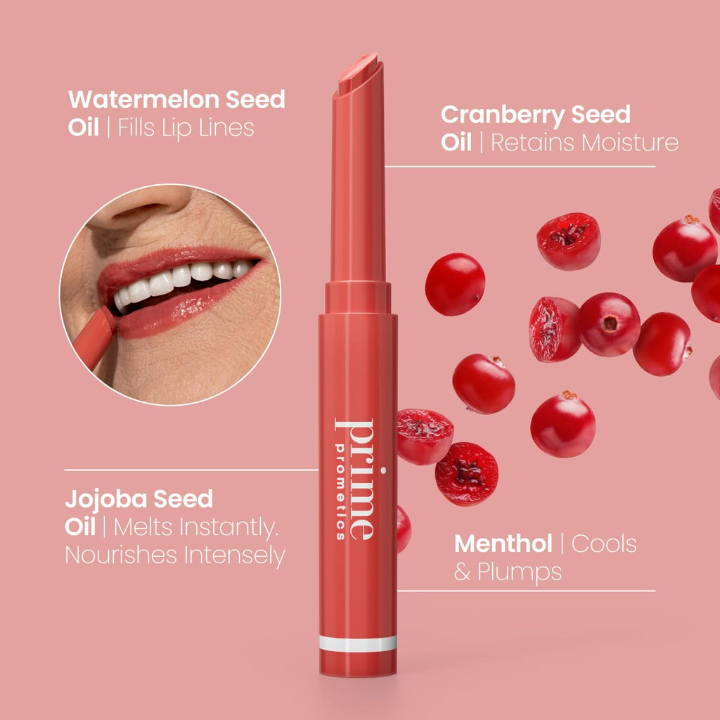 PrimePrometics PrimeLip Plumping Lip Balm – 3-in-1 Lipstick, Gloss & Balm for Mature Lips