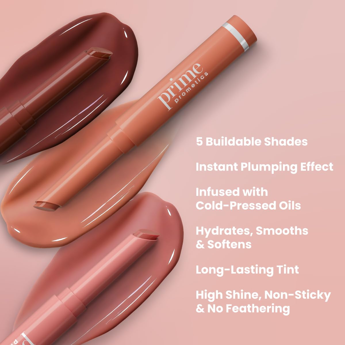 PrimePrometics PrimeLip Plumping Lip Balm – 3-in-1 Lipstick, Gloss & Balm for Mature Lips