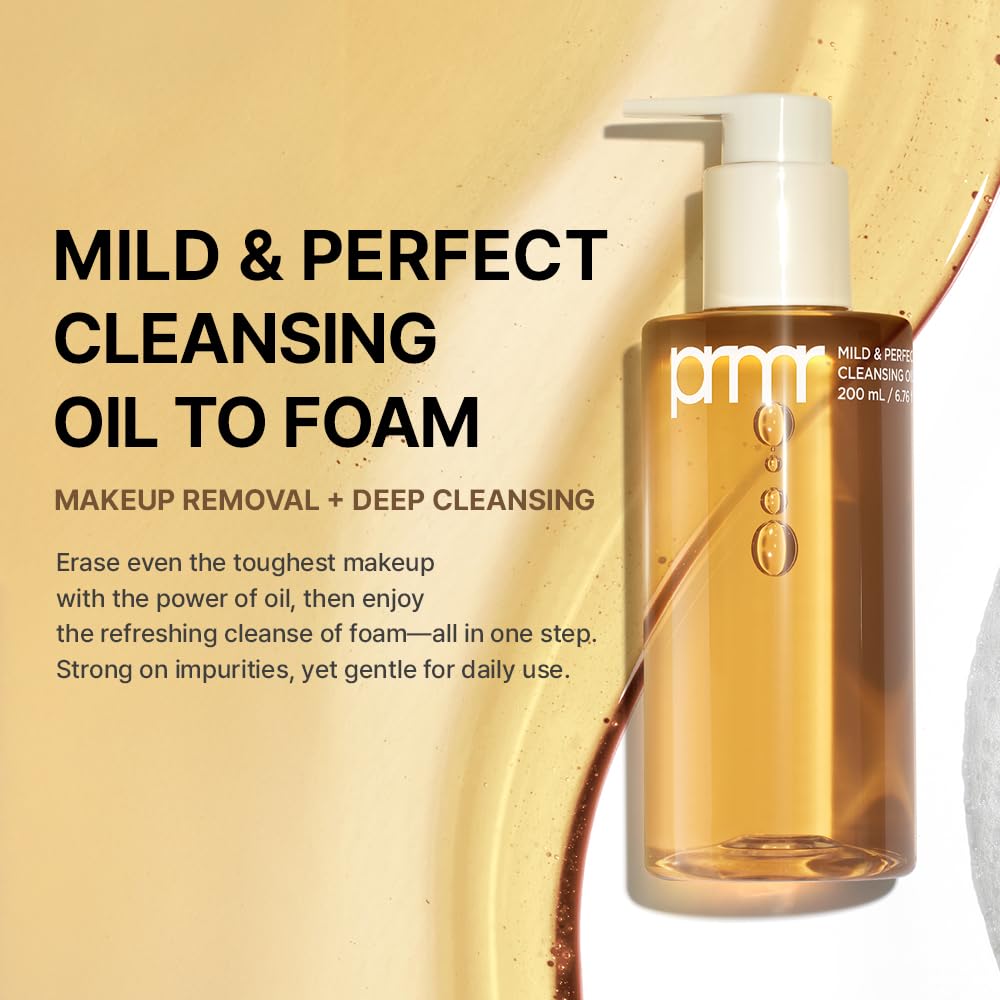 Primera PRMR Oil To Foam Cleanser – Korean Deep Cleansing Oil & Makeup Remover, 200ml