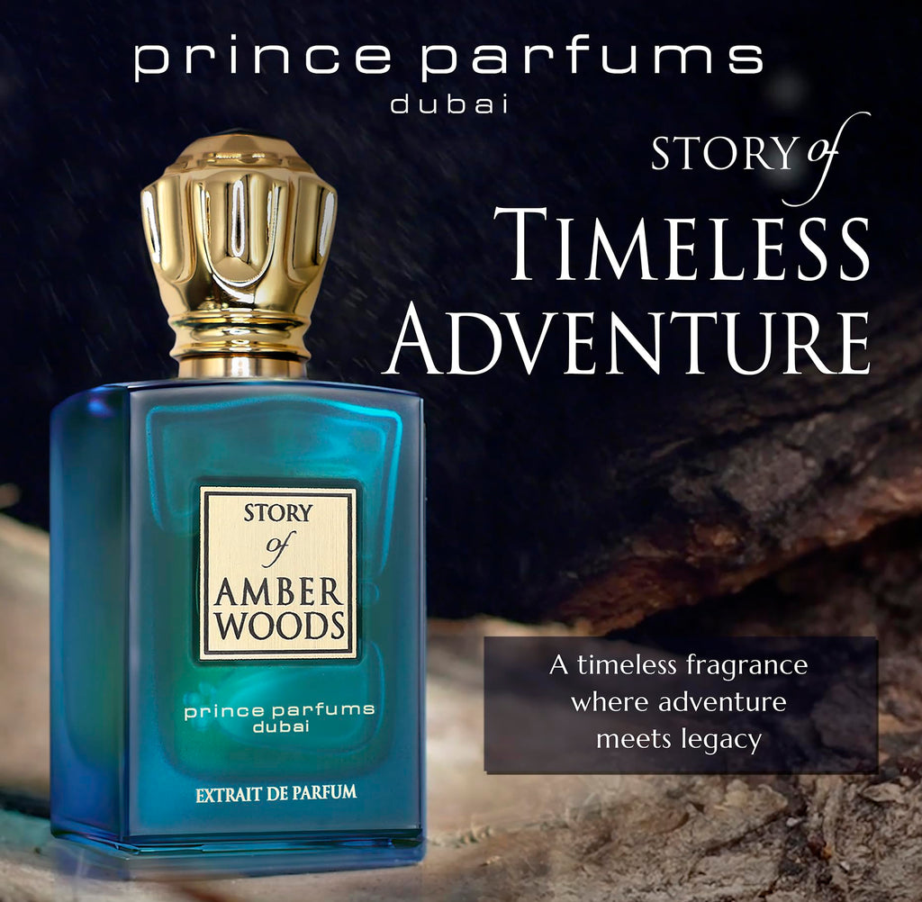 Prince Parfums Dubai Amber Woods – Extrait de Parfum for Men | Deep Amber, Cedar & Vetiver