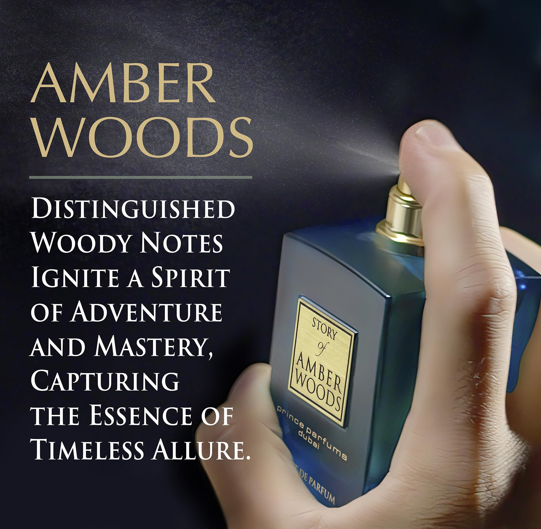 Prince Parfums Dubai Amber Woods – Extrait de Parfum for Men | Deep Amber, Cedar & Vetiver