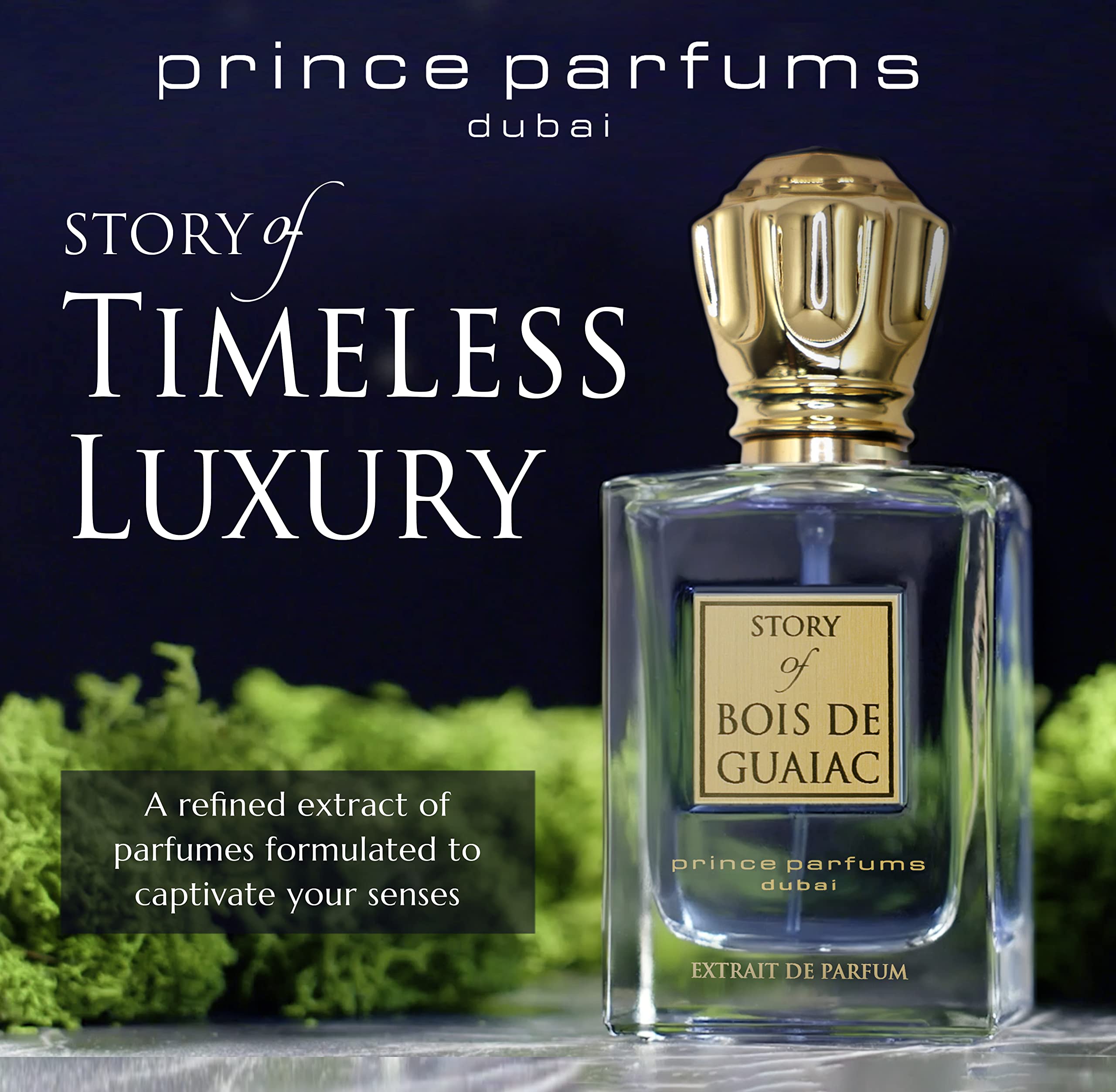 Prince Parfums Dubai Bois de Guaiac Extrait de Parfum for Men – Exotic Woods, Citrus & Amber