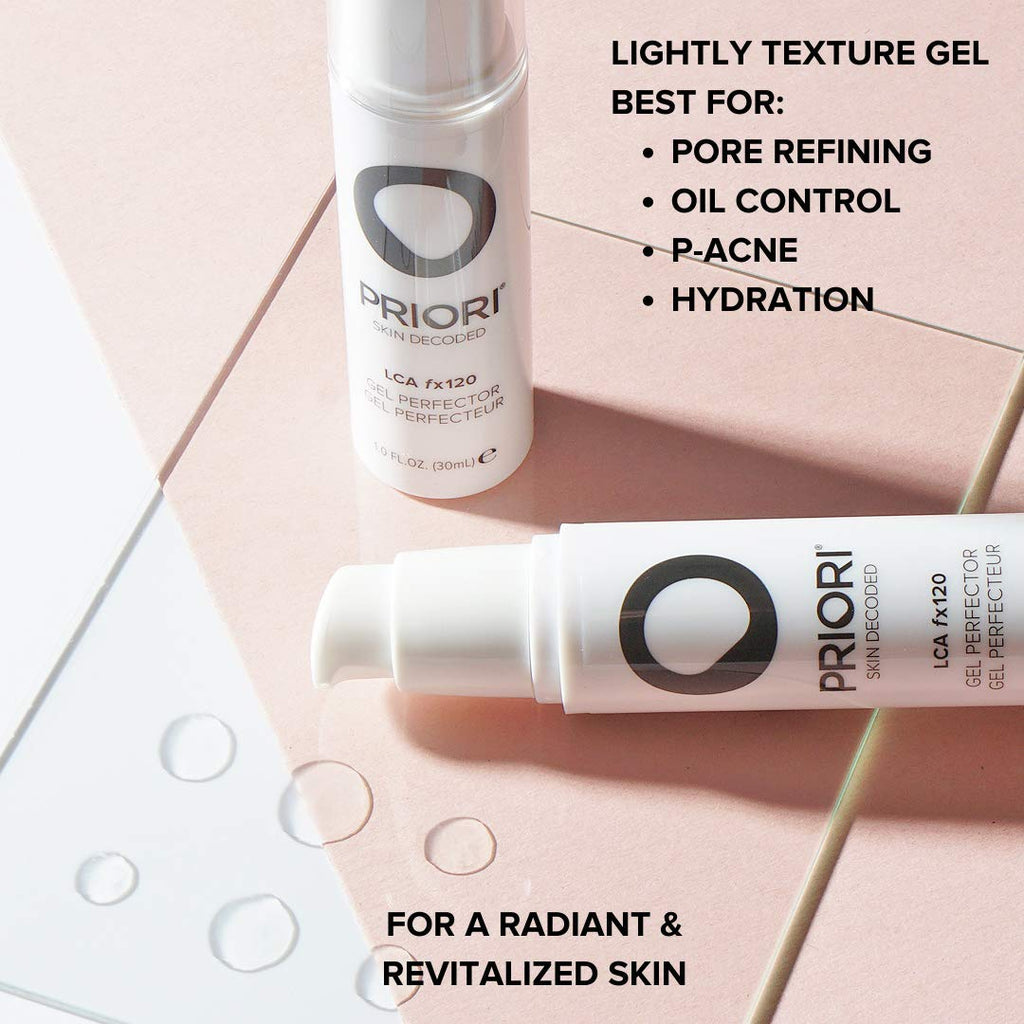 PRIORI Gel Perfector — Acne & Oily Skin Treatment | Salicylic & Lactic Acid, Vitamins A C E | 1 oz