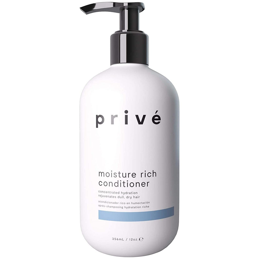 Prive Moisture Rich Conditioner — Nourishes Dry Hair, Smoothes Frizz with Organic Shea Butter (12 oz)