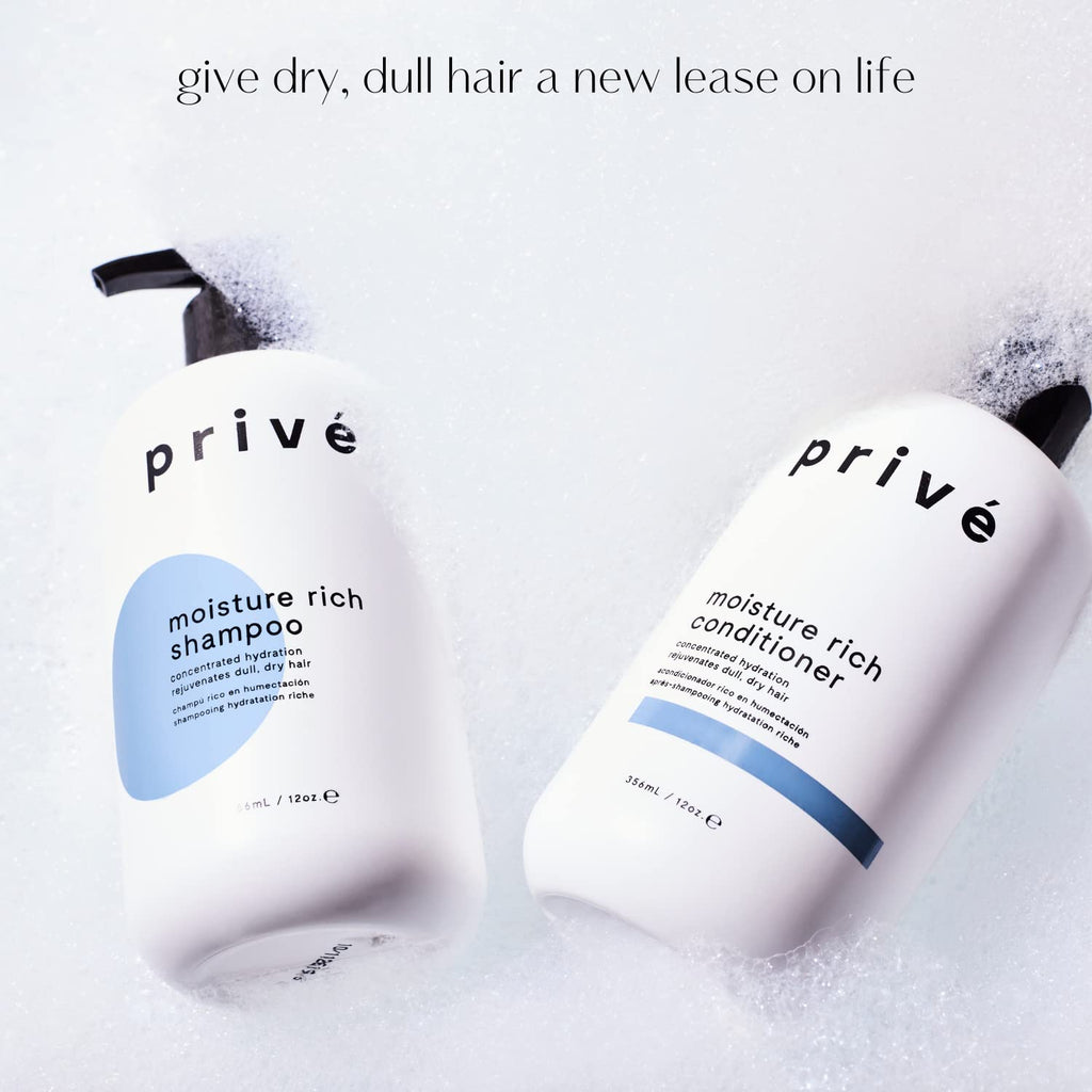 Prive Moisture Rich Shampoo - Extreme Hydration with Shea Butter | Color Safe | 12 oz