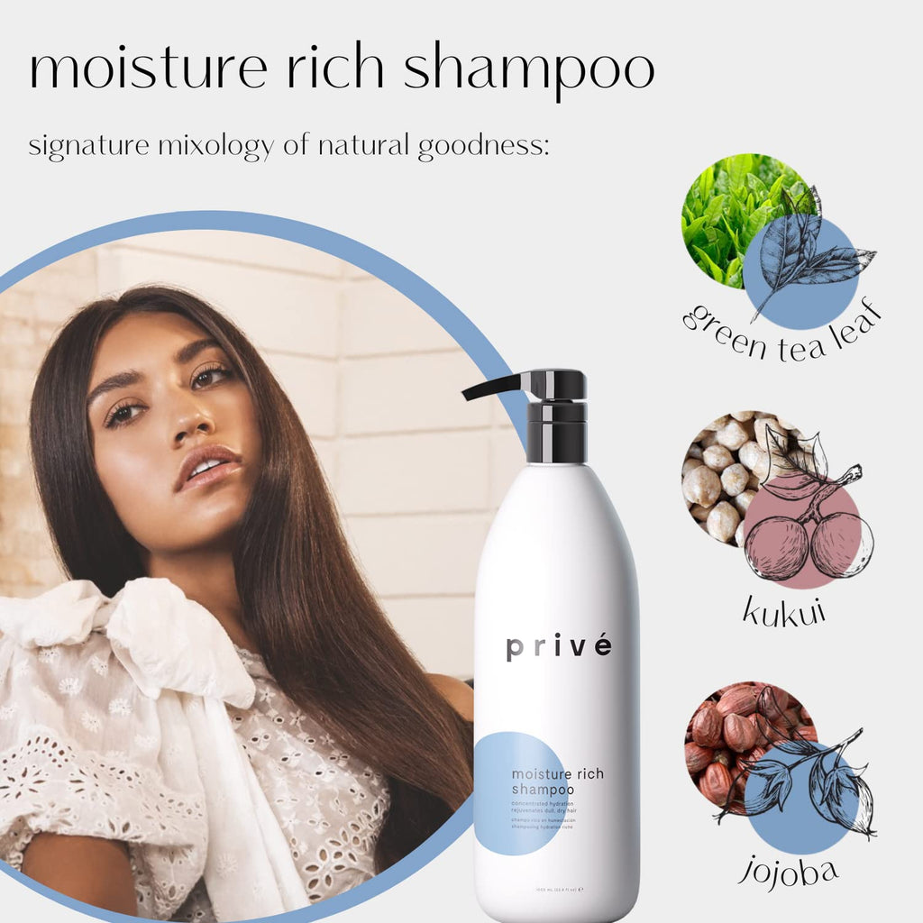 Prive Moisture Rich Shampoo — Extreme Hydration with Shea Butter | Color Safe