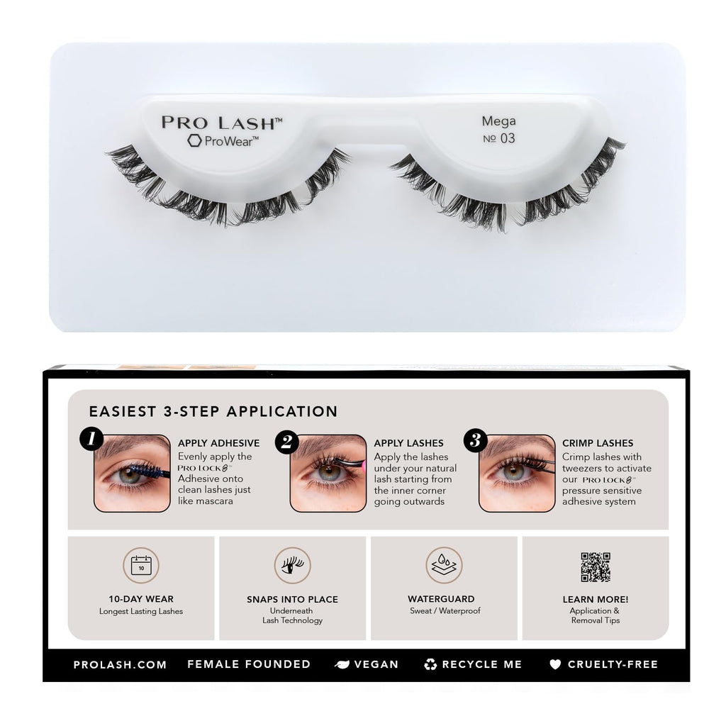 Pro Lash ProWear Professionally Styled Lash Clusters – 10-Day Waterproof Mega Volume No. 03 Black