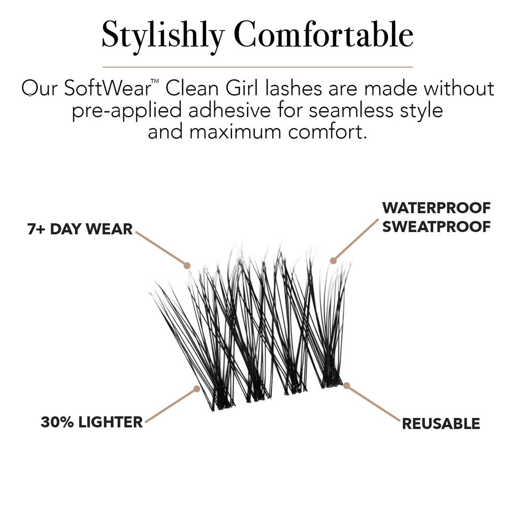 Pro Lash SoftWear Clean Girl Mini Lash Clusters Kit – Original No. 35, 7-Day Wear