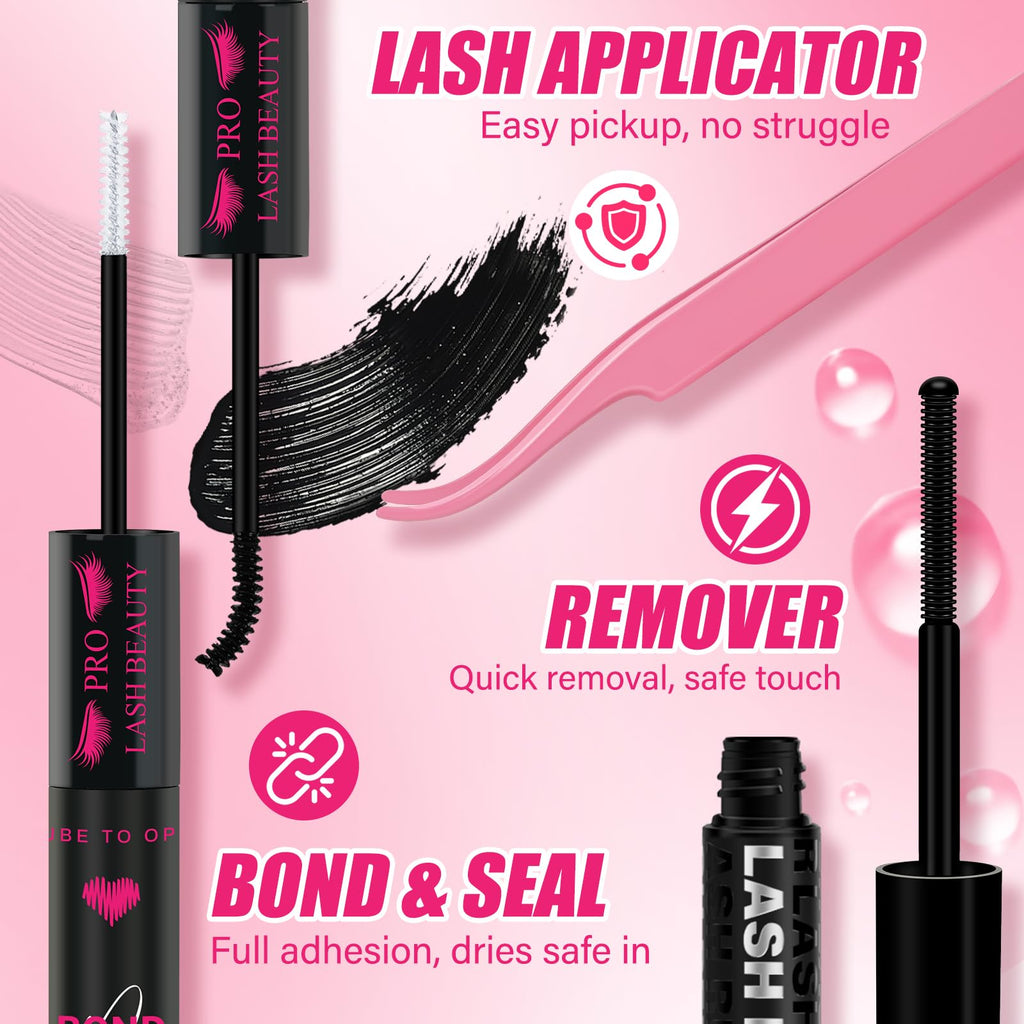 PRO LASHBEAUTY Lash Clusters Kit 3D Style DIY Lash Extension Kit with Bond & Seal – Easy Home Application