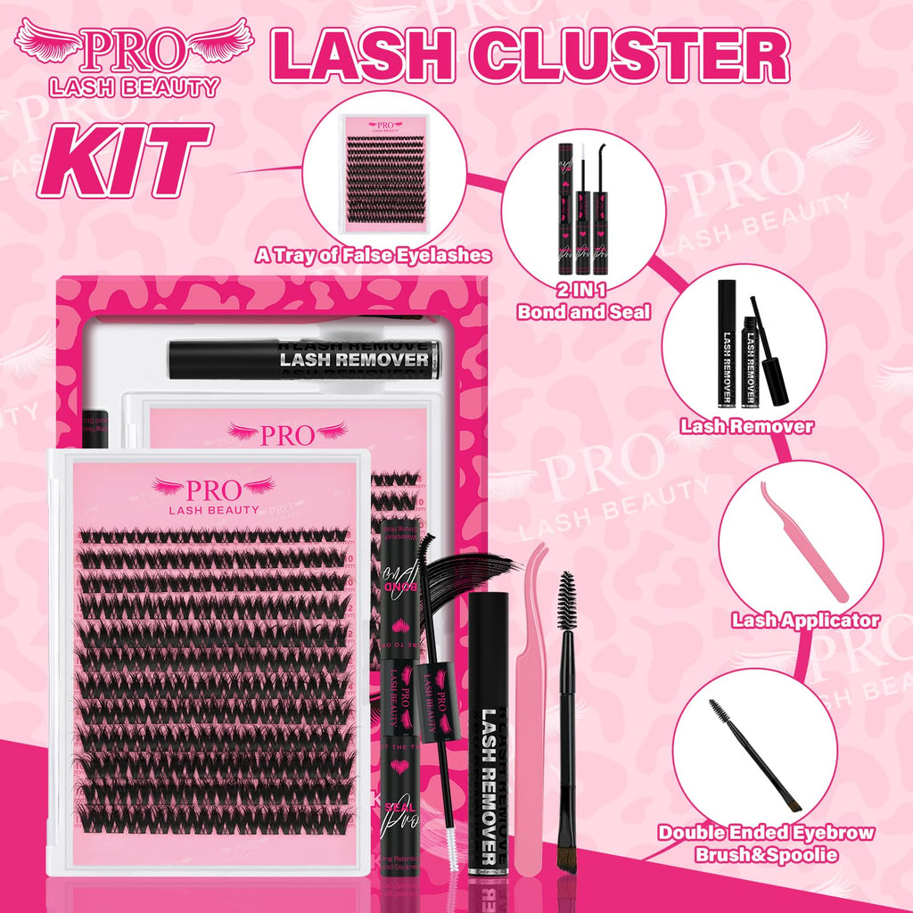 PRO LASHBEAUTY Spider Lash Clusters Kit – 144Pcs DIY 3D Lash Extensions