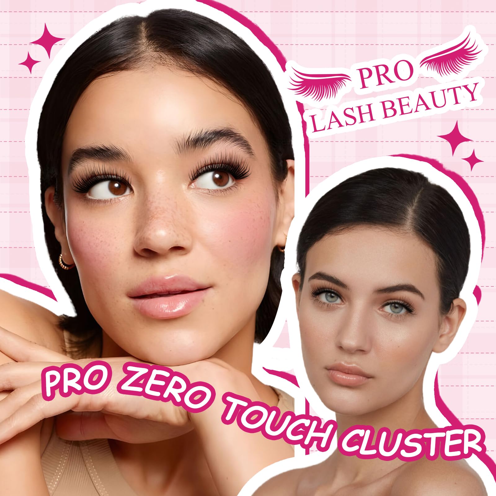 PRO LASHBEAUTY Lash Clusters 120 Pcs – DIY Lash Extensions, Downy-D-10-18 Mix