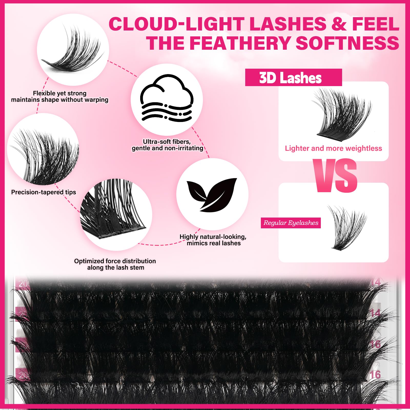 PRO LASHBEAUTY Lash Clusters Kit 3D Style DIY Lash Extension Kit with Bond & Seal – Easy Home Application