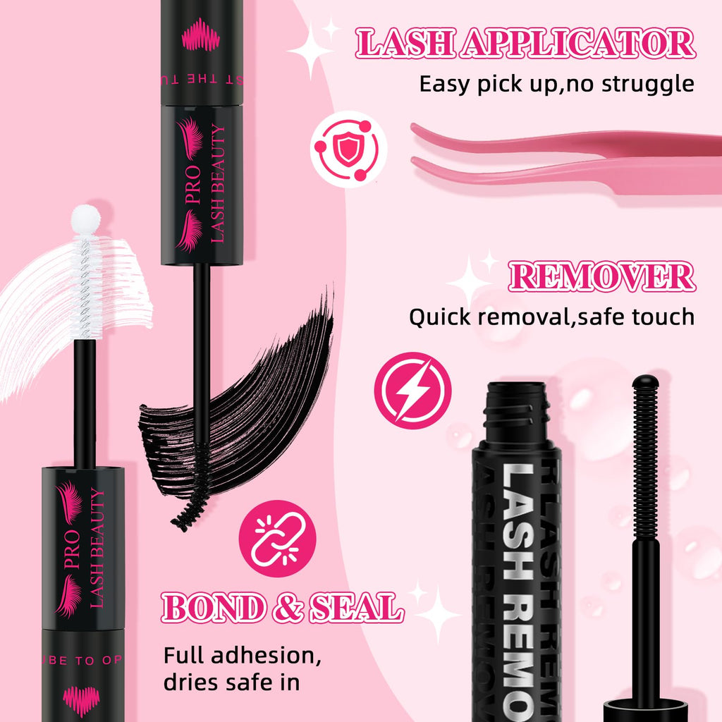 PRO LASHBEAUTY Spiky Lash Clusters Kit 80D-200D | DIY Manga Lash Extensions at Home (8-18mm Mix)