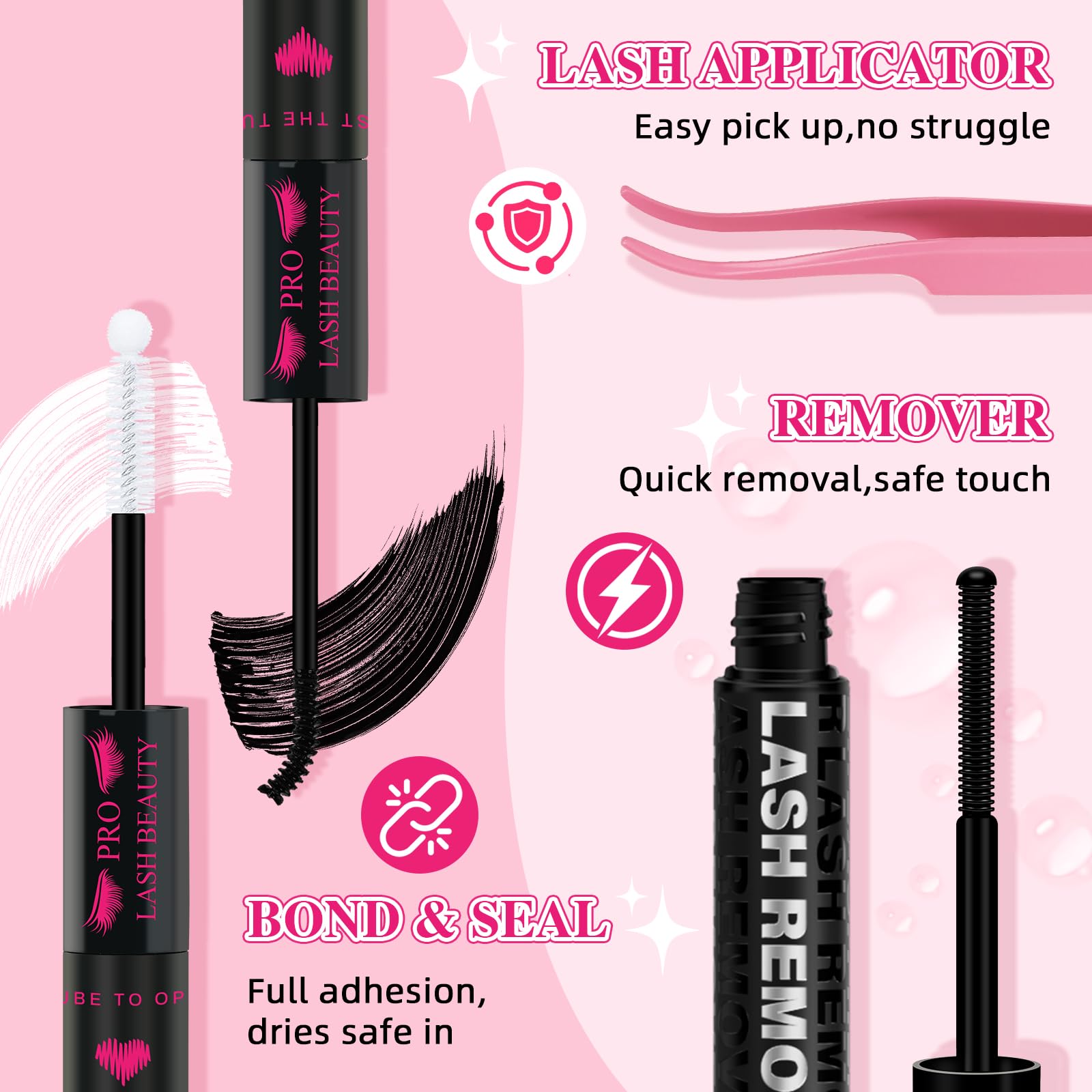 PRO LASHBEAUTY Spiky Lash Clusters Kit 80D-200D | DIY Manga Lash Extensions at Home (8-18mm Mix)
