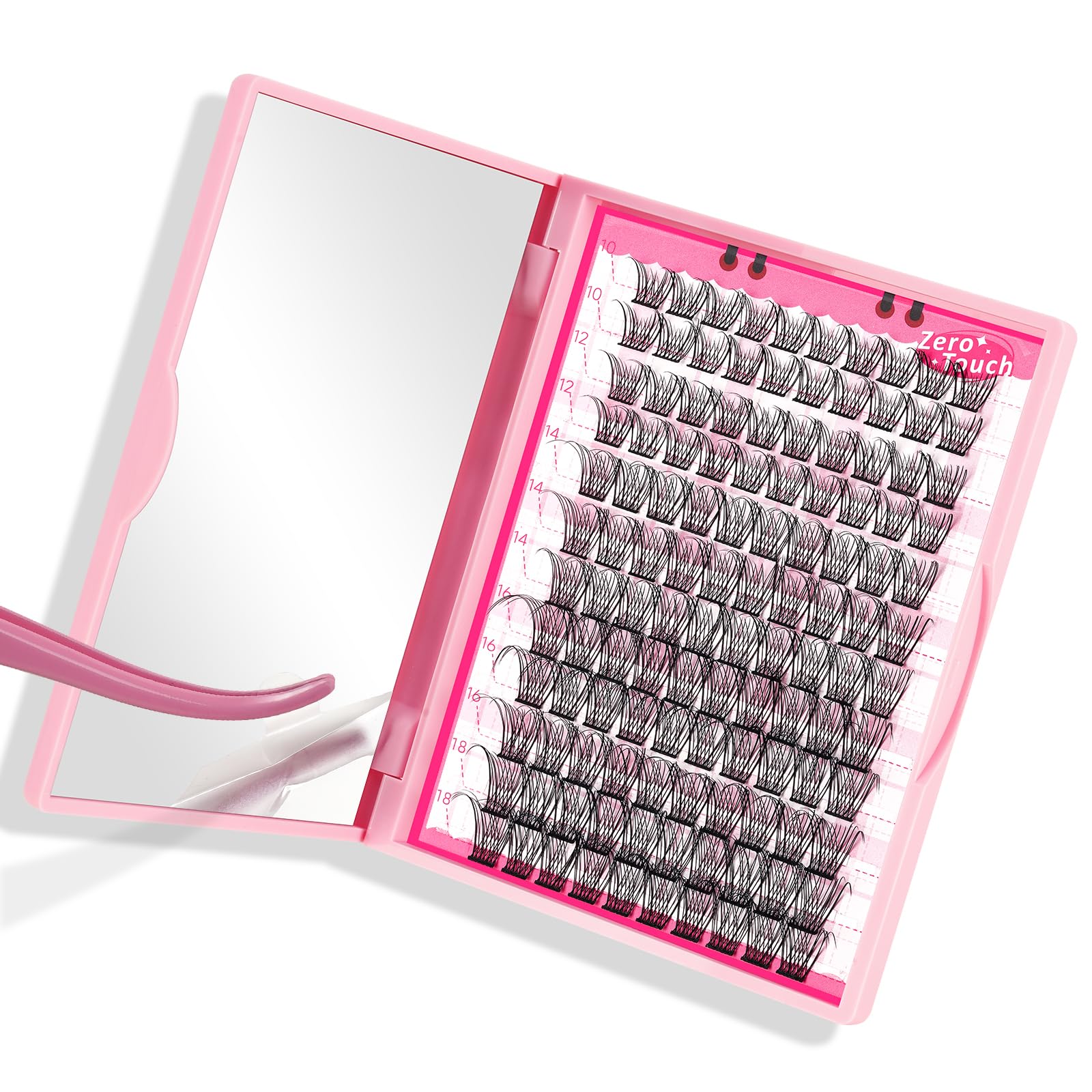 PRO LASHBEAUTY Lash Clusters 120 Pcs – DIY Lash Extensions, Downy-D-10-18 Mix