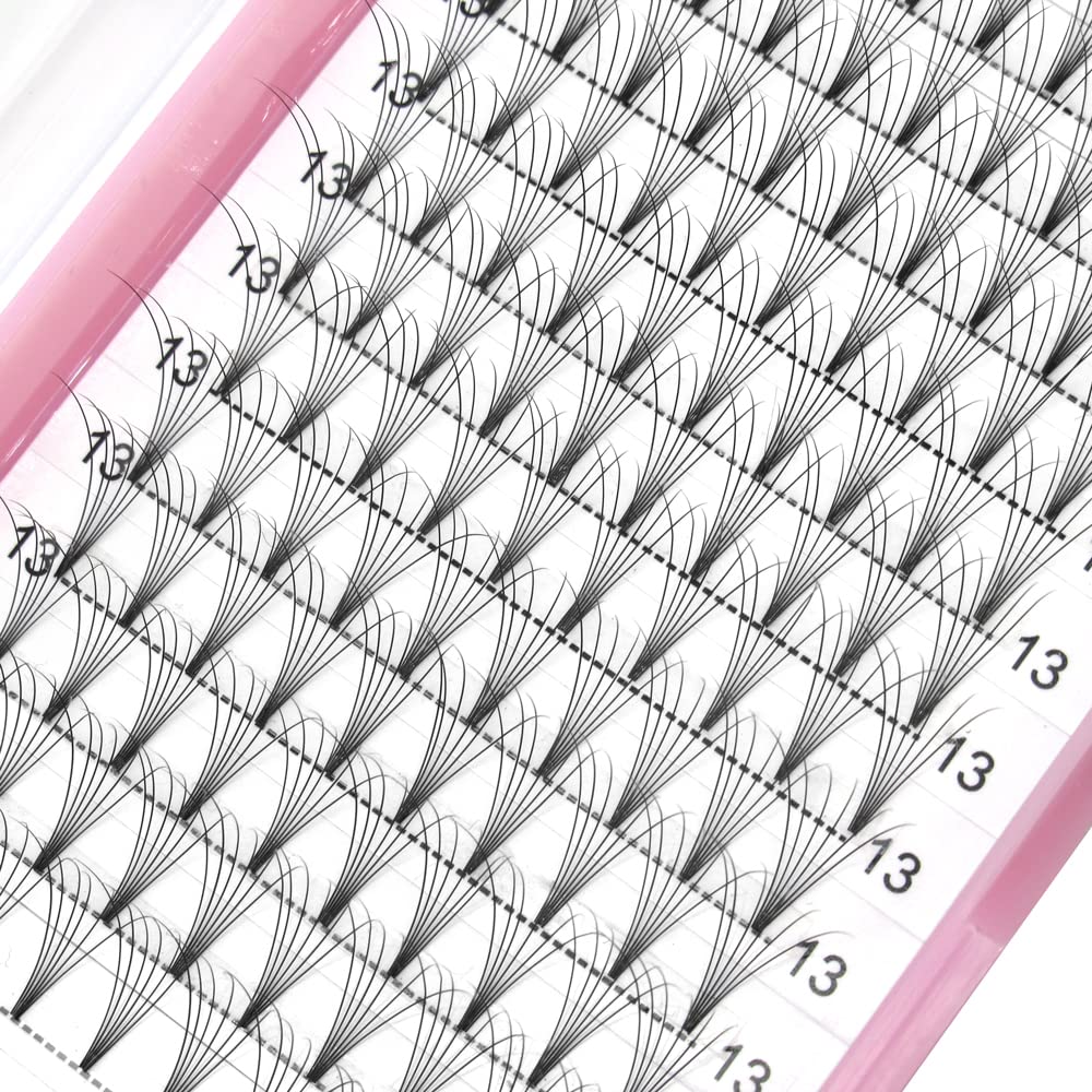 PRO LASHBEAUTY Premade Fans 6D Short Stem Eyelash Extensions – 0.07/0.10 C/D Curl 18mm