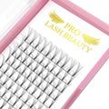 PRO LASHBEAUTY Premade Volume Eyelash Extensions: 8D 0.07/0.10, 17mm Short Stem Fans