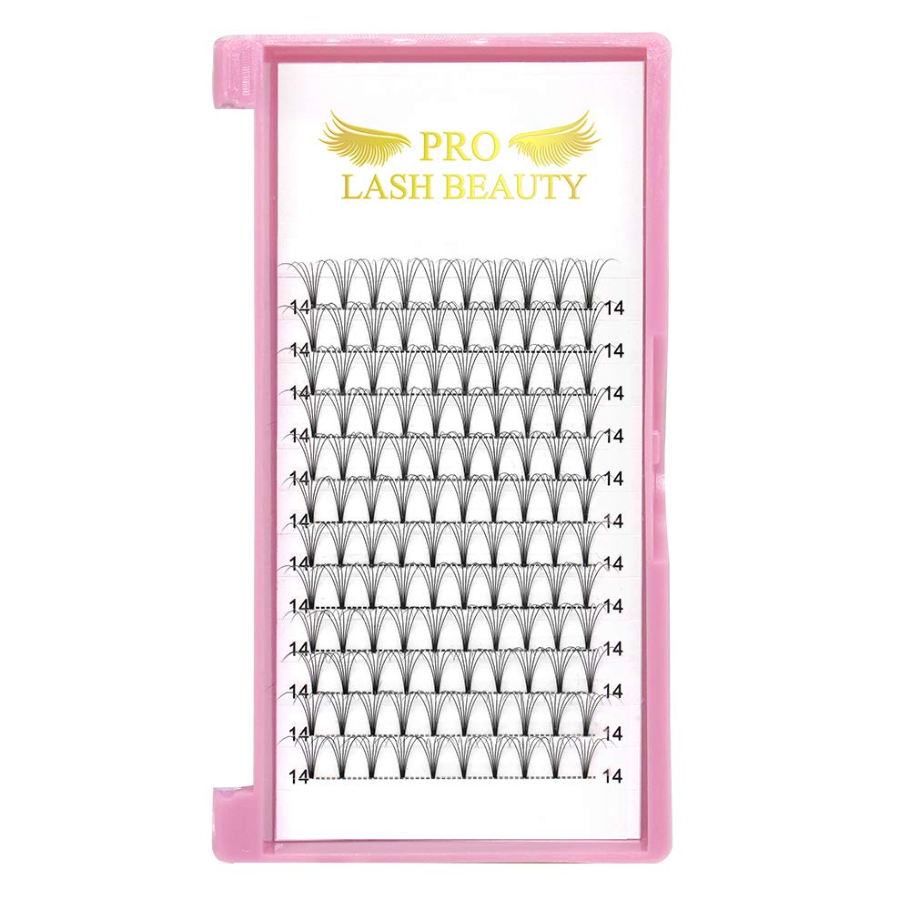 PRO LASHBEAUTY Premade Fans 6D-C-0.07 | Short Stem Volume Lash Extensions 9-15mm Mix