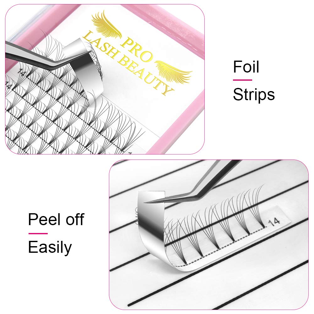 PRO LASHBEAUTY Premade Volume Lashes 5D-D-0.07 18mm – Short Stem, Vegan