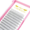 PRO LASHBEAUTY Premade Fans Eyelash Extensions — 3D-D Short Stem, C / D Curl, 0.07/0.10, 17mm