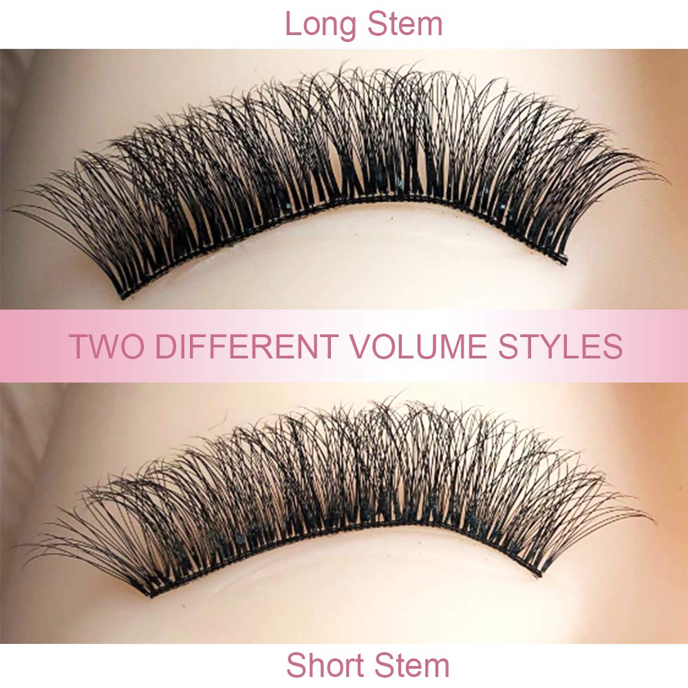 PRO LASHBEAUTY Premade Fans Eyelash Extensions — 3D-D Curl, 0.07/0.10, 9–20mm