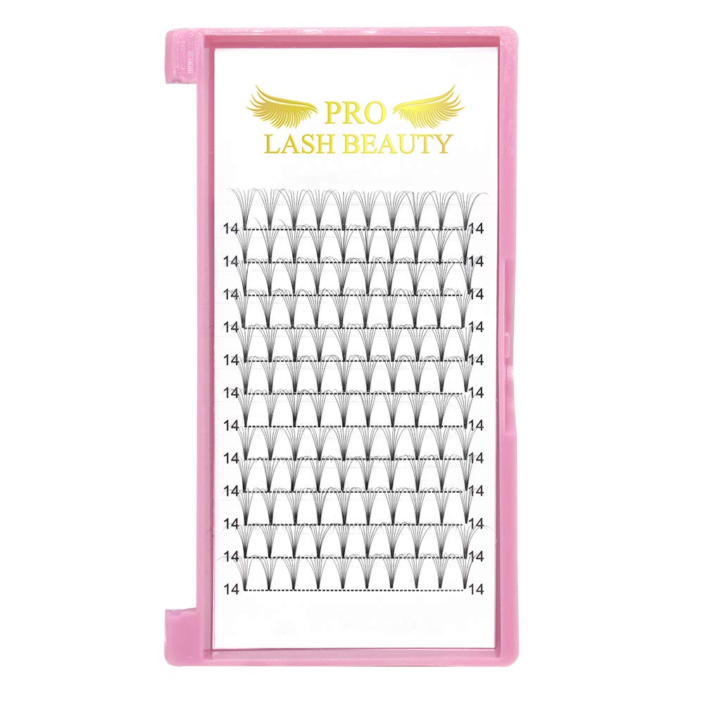 PRO LASHBEAUTY Premade Fans Eyelash Extensions 7D-D-0.07 17mm Short Stem Volume Lashes