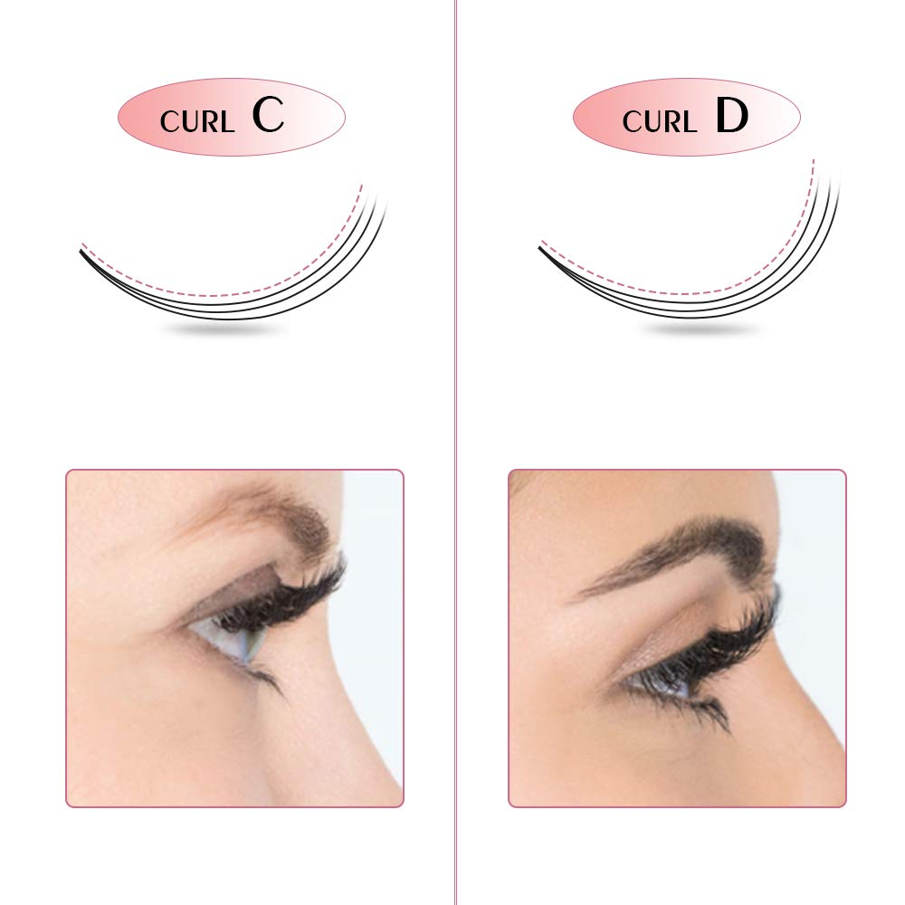 PRO LASHBEAUTY Premade Fans Eyelash Extensions | 3D-C-0.10, 9-20mm