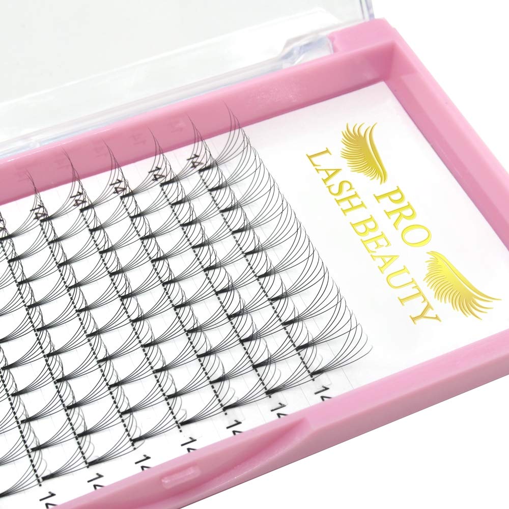 PRO LASHBEAUTY Premade Volume Lashes 5D-D-0.07 18mm – Short Stem, Vegan
