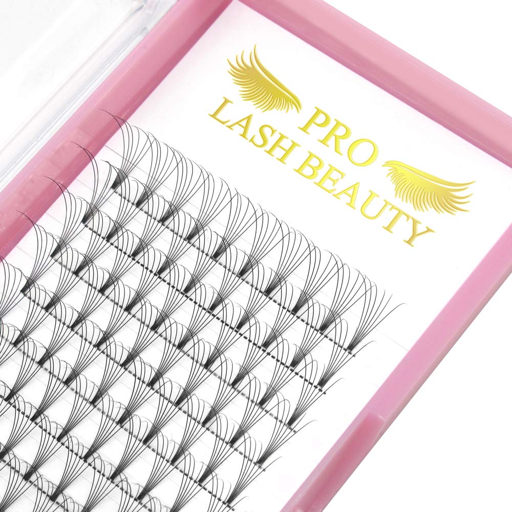 PRO LASHBEAUTY Premade Volume Lashes 6D-0.07/0.10, Short Stem, 18mm (C/D Curl)