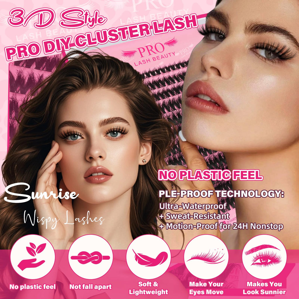 PRO LASHBEAUTY Spider Lash Clusters Kit – 144Pcs DIY 3D Lash Extensions