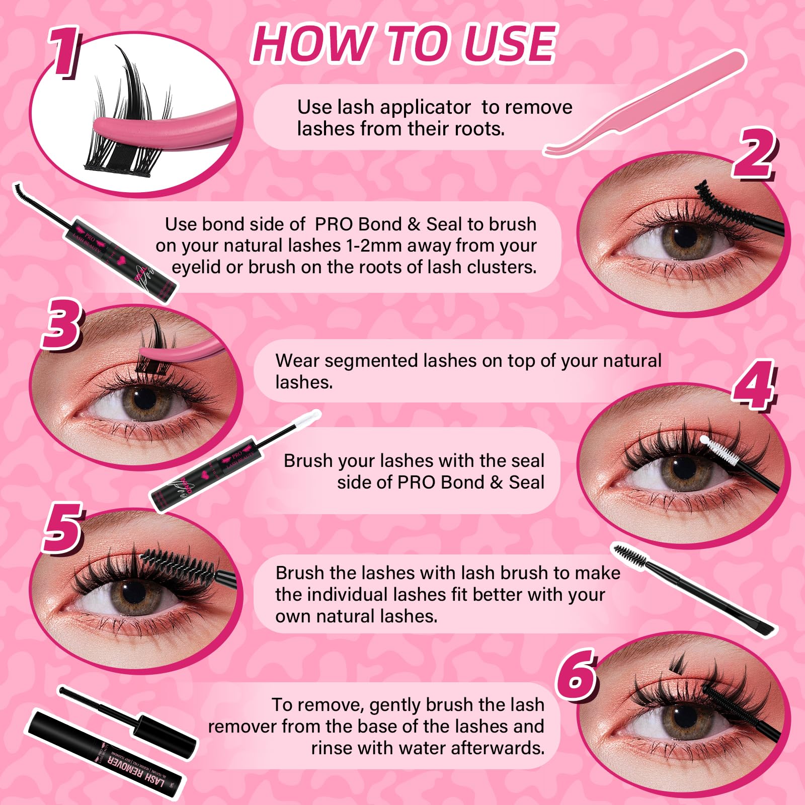 PRO LASHBEAUTY Manga Lash Clusters Kit – Anime Lash Volume with Ultra-Thin Band and Bond & Seal
