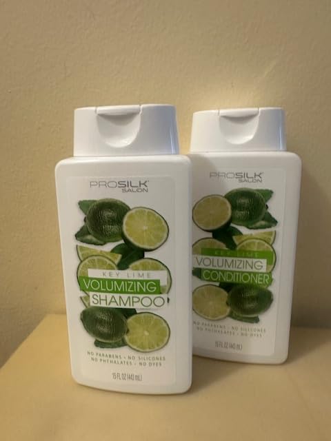 PRO SILK KEY LIME Volumizing Shampoo & Moisturizing Conditioner – 15 oz 2 Pack | Salon-Quality Hair Care