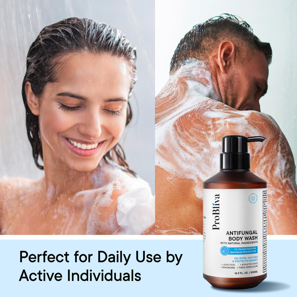 ProBliva Antifungal Body Wash – Medicated Cleanser with Tolnaftate 1% & Tea Tree Oil for Ringworm, Jock Itch, Foot Odor