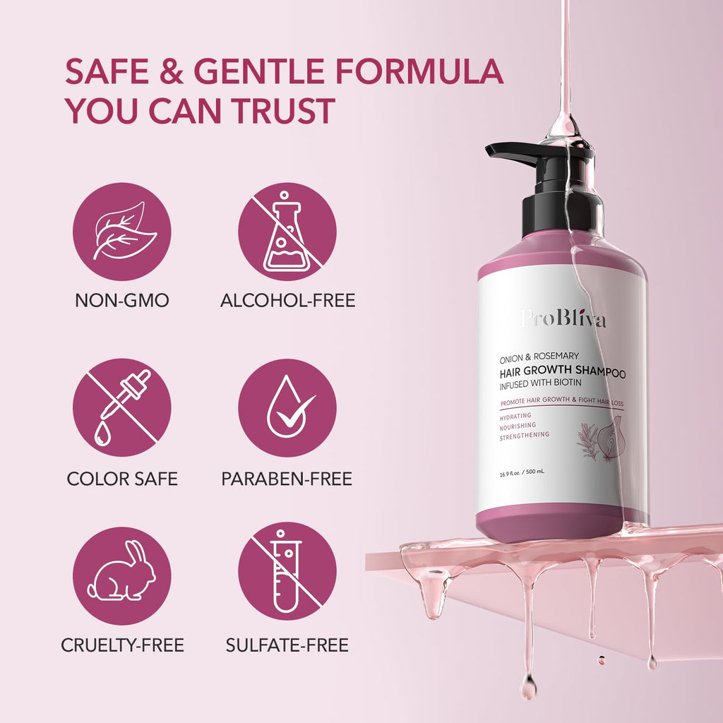 ProBliva Onion & Biotin Hair Growth Shampoo with Rosemary