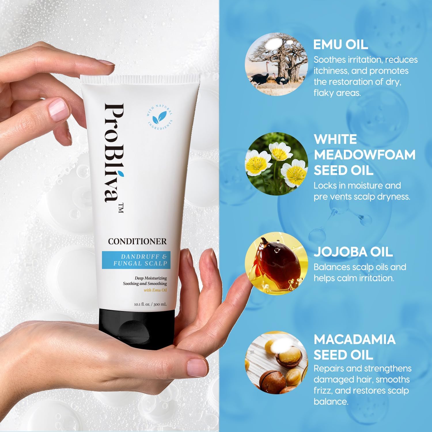 ProBliva Anti-Fungal Shampoo & Conditioner Set for Dry Scalp & Thinning Hair | Nourishing Oils