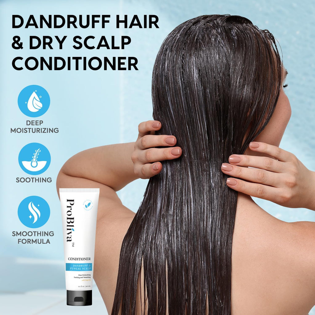 ProBliva Anti-Fungal Shampoo & Conditioner Set for Dry Scalp & Thinning Hair | Nourishing Oils