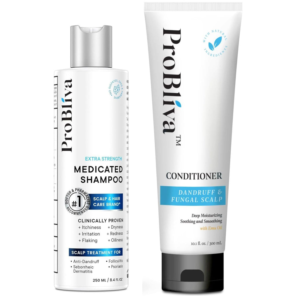 ProBliva Anti-Fungal Shampoo & Conditioner Set for Dry Scalp & Thinning Hair | Nourishing Oils