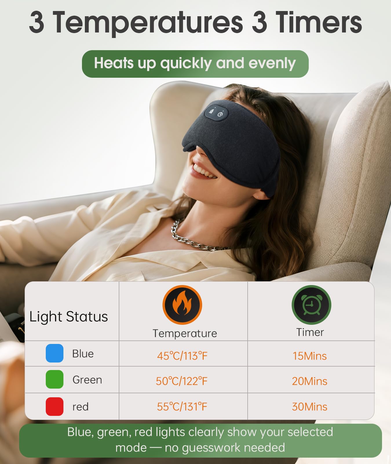 ProCIV Detachable Heated Eye Mask – Cordless Warmth & Cold Therapy for Deeper Sleep