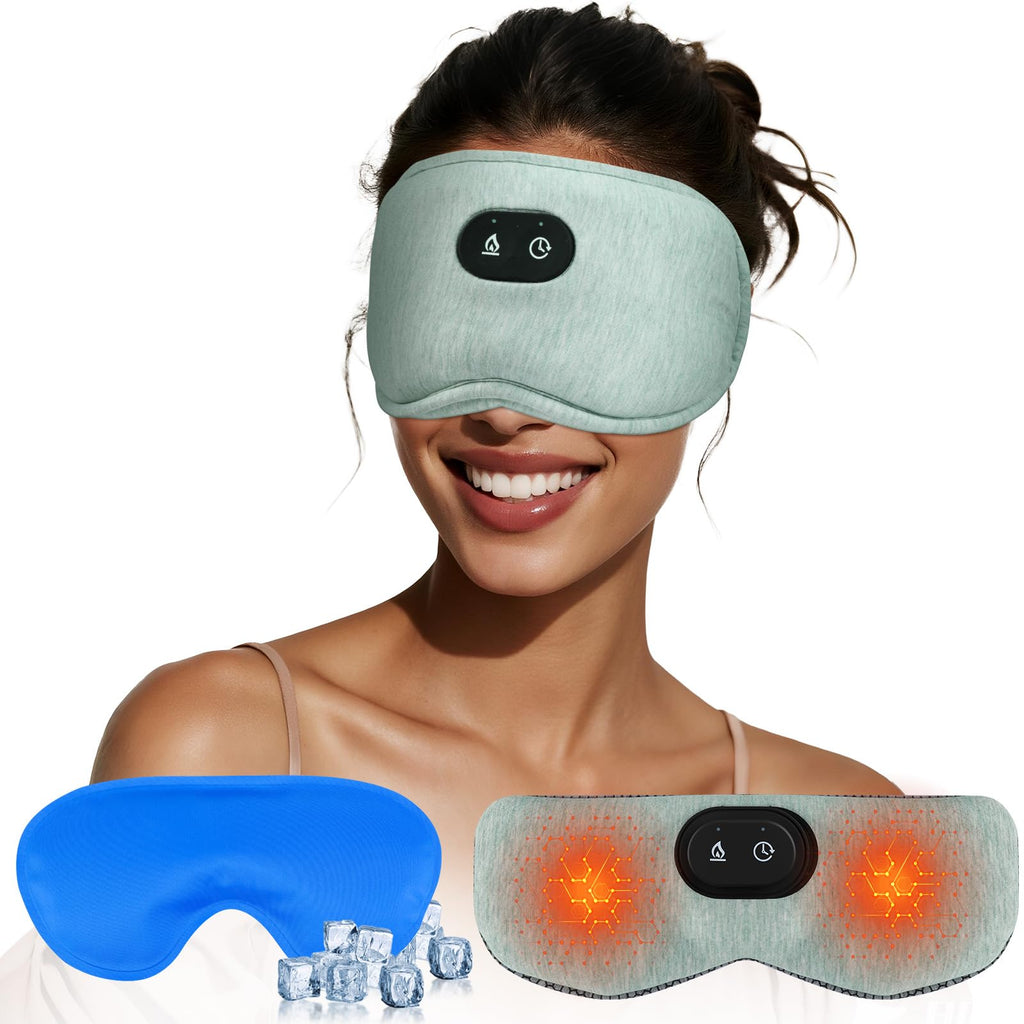 ProCIV Detachable Heated Eye Mask – Graphene Heat, Cold Pack, Algae Fiber, Travel Ready