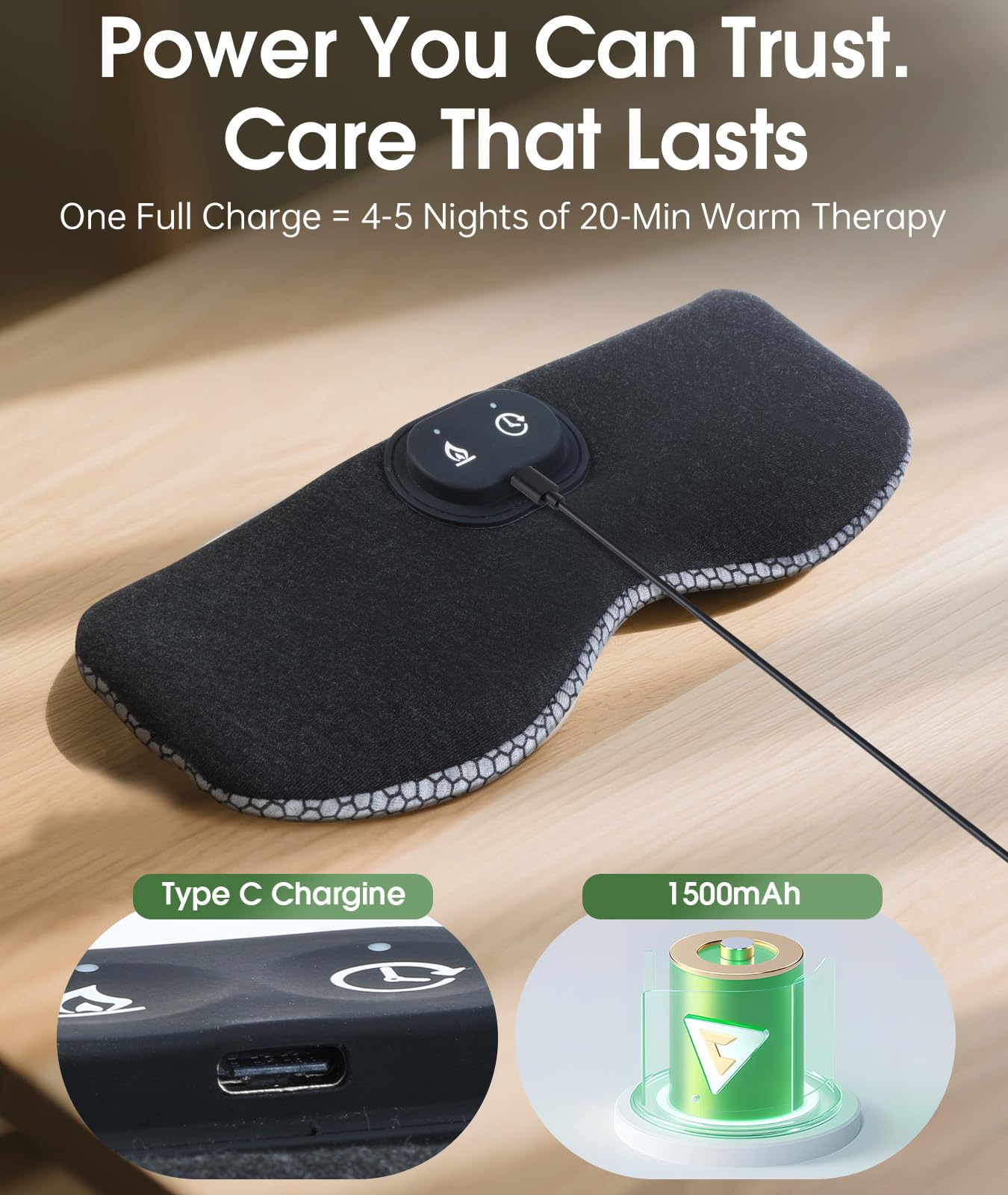 ProCIV Detachable Heated Eye Mask – Cordless Warmth & Cold Therapy for Deeper Sleep